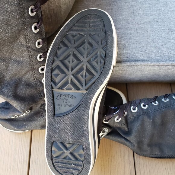 EUC CTAS Converse Knee Hi 519811F Rockabilly Gothic Jet Black (5.5) KICKS - Picture 6 of 12